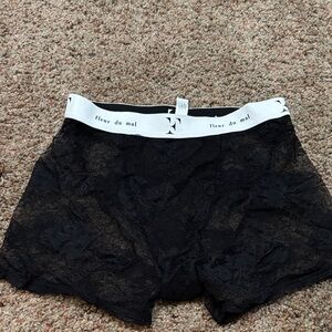 Fleur du Mal Black Lace Shorts
